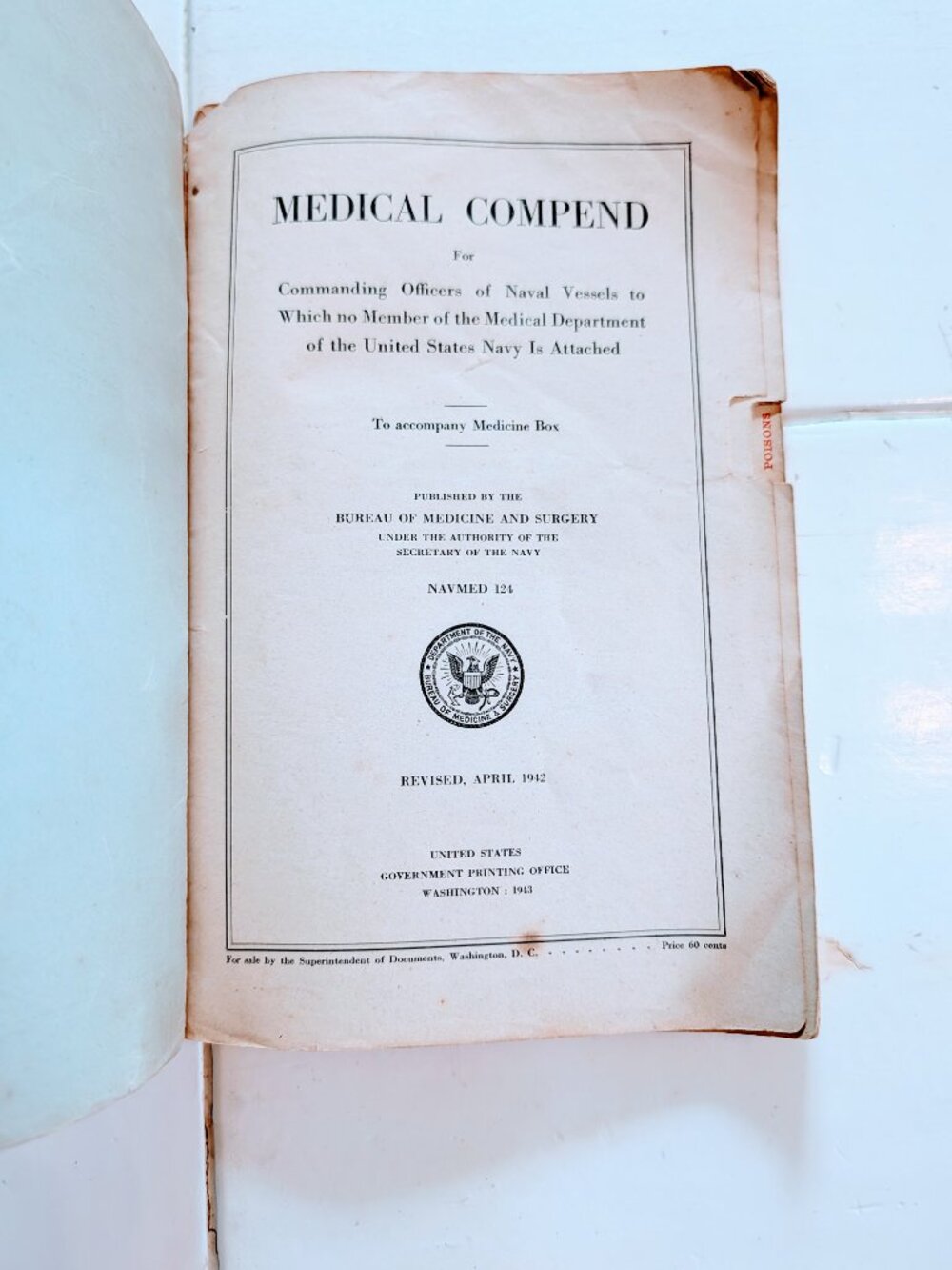 1943 WWII VTG U.S. Government Naval Medical Reference U.S. Navy - Picture 3 of 7